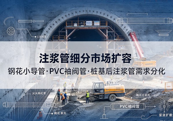 五峰注浆管细分市场扩容，隧道钢花小导管、PVC 袖阀管、桩基后注浆管需求分化
